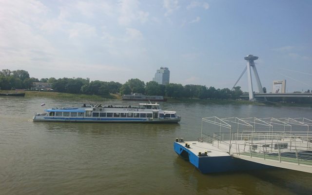 Panoramic cruise under the Bratislava bridges